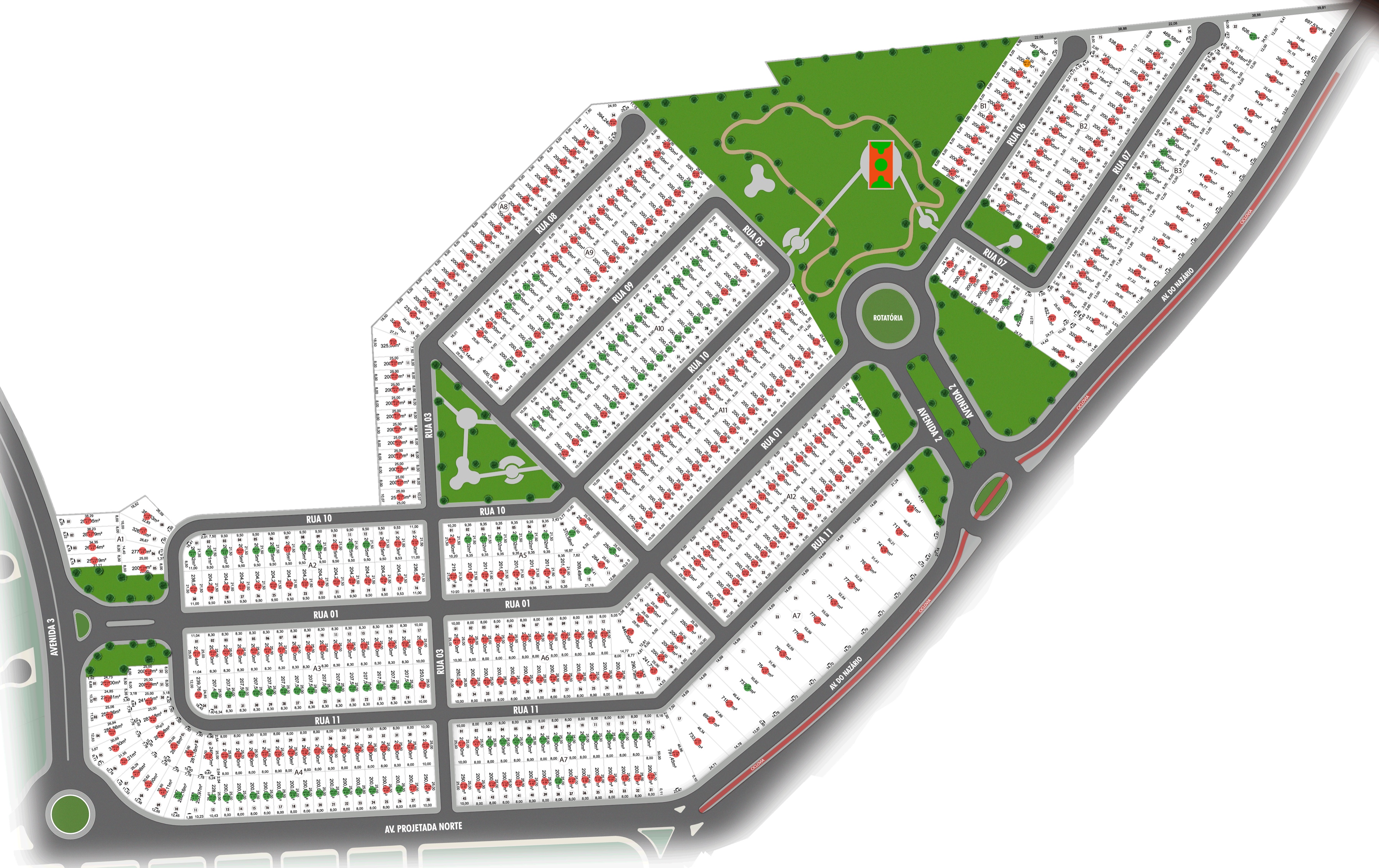 Mapa de disponibilidade de lotes - Canoas Park 2026